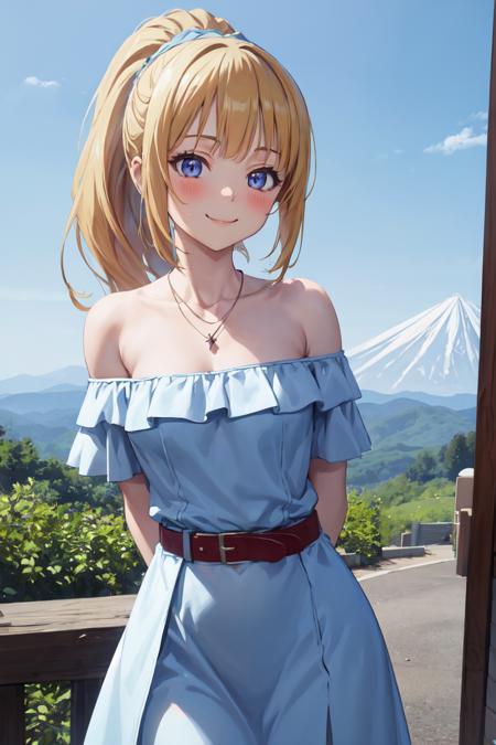 03750-3766930313-masterpiece, best quality, absurdres, perfect anatomy, 1girl, solo, KeiKaruizawa, hair scurnchie, ponytail, necklace, blue dress.png